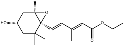 2,4-Pentadienoic acid, 5-[(1S,4S,6R)-4-hydroxy-2,2,6-trimethyl-7-oxabicyclo[4.1.0]hept-1-yl]-3-methyl-, ethyl ester, (2E,4E)- 구조식 이미지