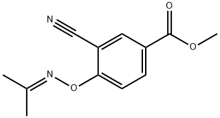 Benzoic acid, 3-cyano-4-[[(1-methylethylidene)amino]oxy]-, methyl ester 구조식 이미지