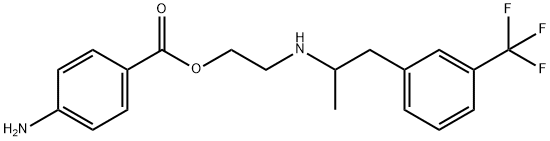 Ethanol, 2-[[1-methyl-2-[3-(trifluoromethyl)phenyl]ethyl]amino]-, 1-(4-aminobenzoate) 구조식 이미지