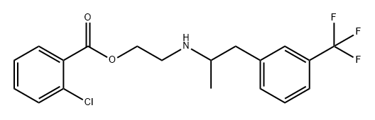 Benzoic acid, 2-chloro-, 2-[[1-methyl-2-[3-(trifluoromethyl)phenyl]ethyl]amino]ethyl ester 구조식 이미지