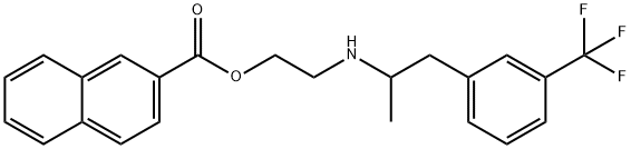 2-Naphthalenecarboxylic acid, 2-[[1-methyl-2-[3-(trifluoromethyl)phenyl]ethyl]amino]ethyl ester Structure