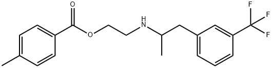 Benzoic acid, 4-methyl-, 2-[[1-methyl-2-[3-(trifluoromethyl)phenyl]ethyl]amino]ethyl ester 구조식 이미지