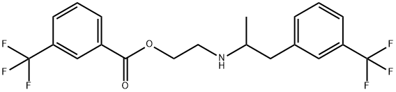 Benzoic acid, 3-(trifluoromethyl)-, 2-[[1-methyl-2-[3-(trifluoromethyl)phenyl]ethyl]amino]ethyl ester Structure