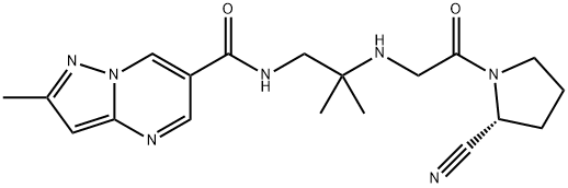 Pyrazolo[1,5-a]pyrimidine-6-carboxamide, N-[2-[[2-[(2R)-2-cyano-1-pyrrolidinyl]-2-oxoethyl]amino]-2-methylpropyl]-2-methyl- Structure