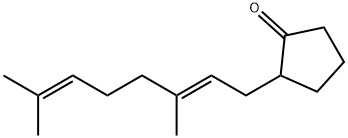 Cyclopentanone, 2-[(2E)-3,7-dimethyl-2,6-octadien-1-yl]- Structure