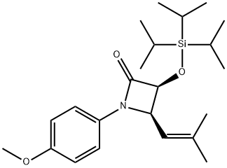 (3S,4R)-1-(4-Methoxyphenyl)-4-(2-methylpropenyl)-3-triisopropylsilyloxy-azetidin-2-one Structure