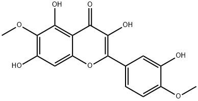 4H-1-Benzopyran-4-one, 3,5,7-trihydroxy-2-(3-hydroxy-4-methoxyphenyl)-6-methoxy- 구조식 이미지