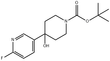1-Piperidinecarboxylic acid, 4-(6-fluoro-3-pyridinyl)-4-hydroxy-, 1,1-dimethylethyl ester Structure