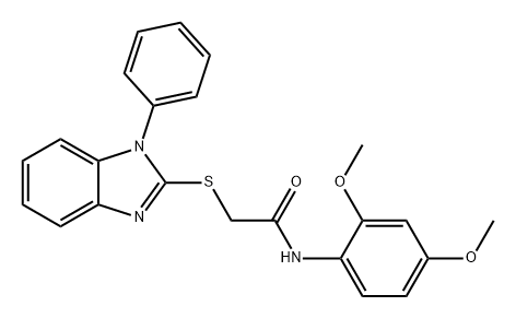 Acetamide, N-(2,4-dimethoxyphenyl)-2-[(1-phenyl-1H-benzimidazol-2-yl)thio]- 구조식 이미지