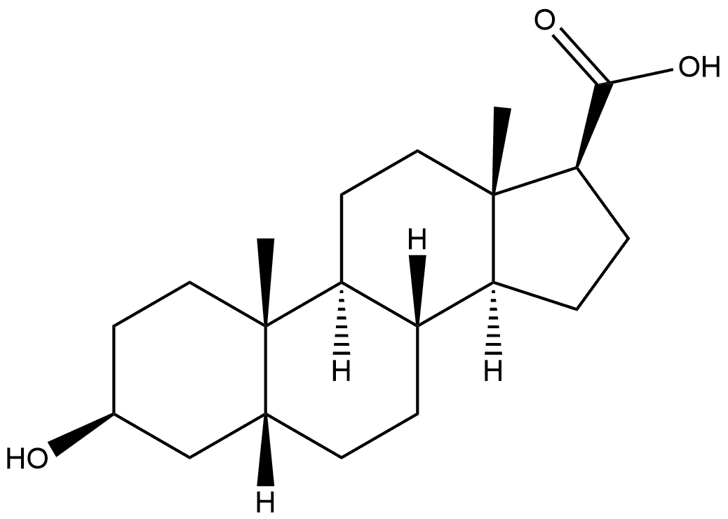 Androstane-17-carboxylic acid, 3-hydroxy-, (3β,5β,17β)- (9CI) Structure