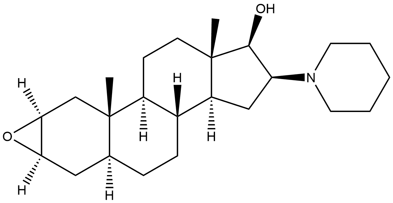 Androstan-17-ol, 2,3-epoxy-16-(1-piperidinyl)-, (2α,3α,5α,16β,17β)- (9CI) 구조식 이미지