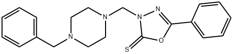 5-Phenyl-3-[[4-(phenylmethyl)-1-piperazinyl]methyl]-1,3,4-oxadiazole-2(3H)-thione Structure