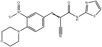 2-cyano-3-[4-(morpholin-4-yl)-3-nitrophenyl]-N-(1, 3-thiazol-2-yl)prop-2-enamide Structure