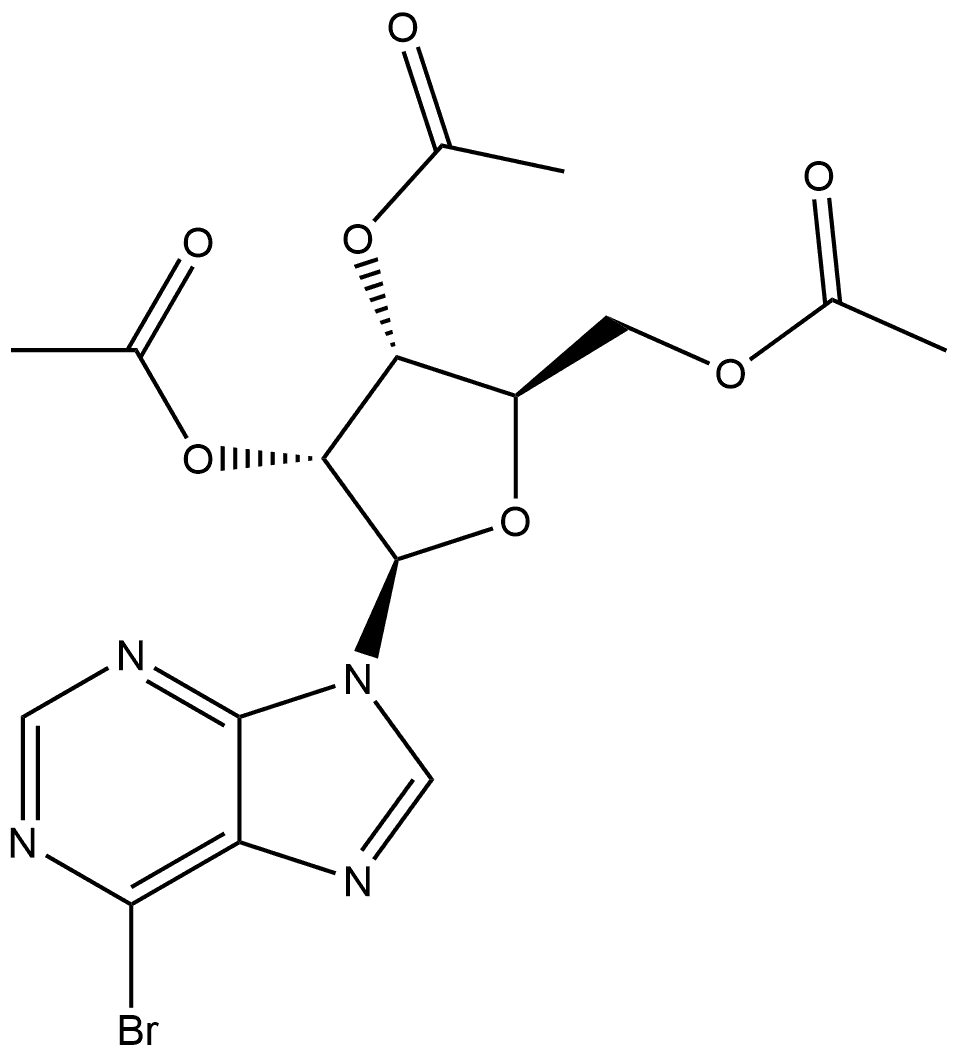 9H-Purine, 6-bromo-9-(2,3,5-tri-O-acetyl-β-D-ribofuranosyl)- Structure