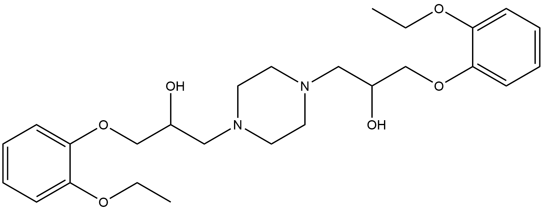 1,4-Piperazinediethanol, α1,α4-bis[(2-ethoxyphenoxy)methyl]- Structure