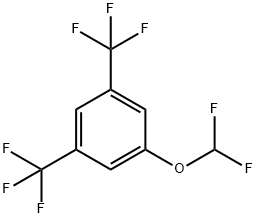 Benzene, 1-(difluoromethoxy)-3,5-bis(trifluoromethyl)- Structure