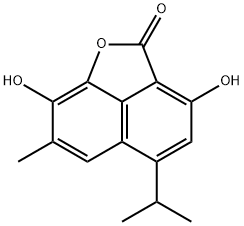 2H-Naphtho[1,8-bc]furan-2-one, 3,8-dihydroxy-7-methyl-5-(1-methylethyl)- Structure