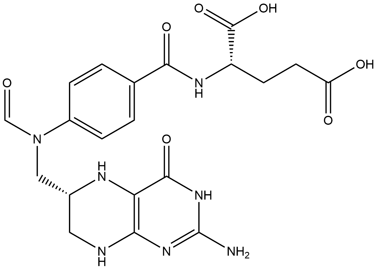 N-((S)-10-formyl-5,6,7,8-tetrahydro-pteroyl)-L-glutamic acid Structure