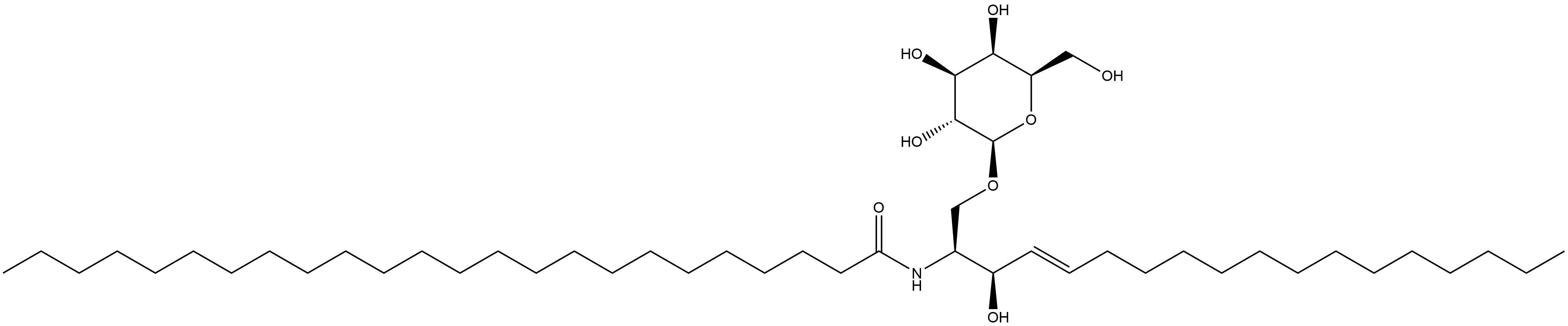 Tetracosanamide, N-[(1S,2R,3E)-1-[(β-D-galactopyranosyloxy)methyl]-2-hydroxy-3-heptadecen-1-yl]- 구조식 이미지