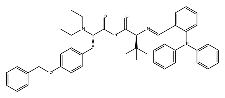 L-Tyrosinamide, [N(E)]-N-[[2-(diphenylphosphino)phenyl]methylene]-3-methyl-L-valyl-N,N-diethyl-O-(phenylmethyl)- 구조식 이미지