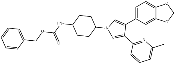 BENZYL 4-(4-(BENZO[D][1,3]DIOXOL-5-YL)-3-(6-METHYLPYRI DIN-2-YL)-1H-PYRAZOL-1-YL)CYCLOHEXYL CARBAMATE Structure