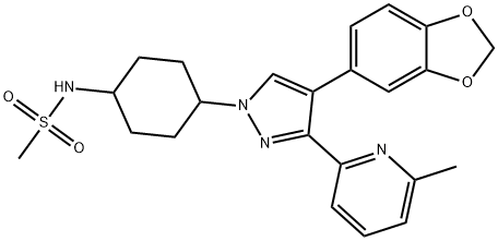 N-[4-[4-BENZO[1,3]DIOXOL-5-YL-3-(6-METHYL-PYRIDIN-2-YL)-PYRAZOL-1-YL]-CYCLOHEXYL]-METHANESUL FONAMIDE Structure