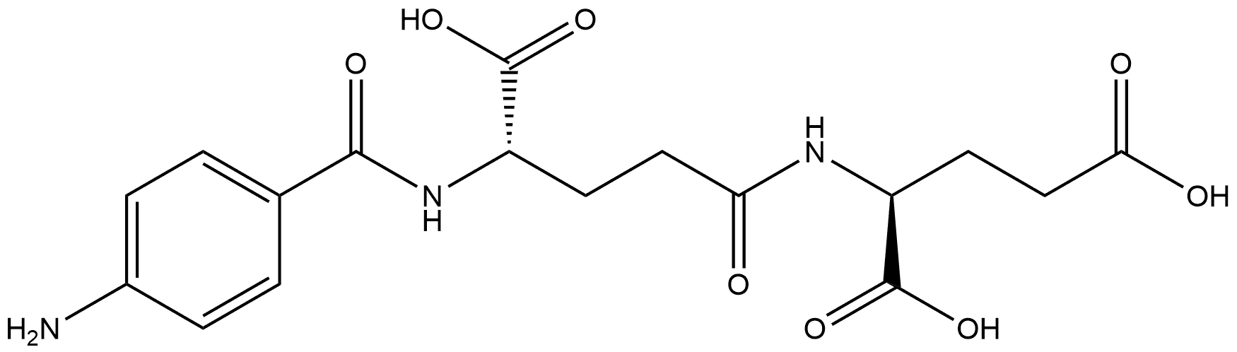 N-(4-Aminobenzoyl)-L-γ-glutamyl-L-glutamic acid 구조식 이미지
