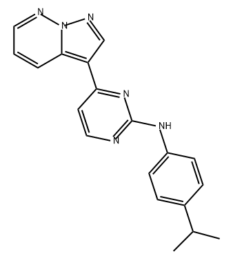 2-Pyrimidinamine, N-[4-(1-methylethyl)phenyl]-4-pyrazolo[1,5-b]pyridazin-3-yl- Structure