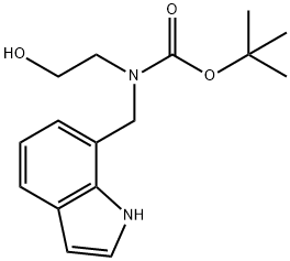 Carbamic acid, N-(2-hydroxyethyl)-N-(1H-indol-7-ylmethyl)-, 1,1-dimethylethyl ester Structure