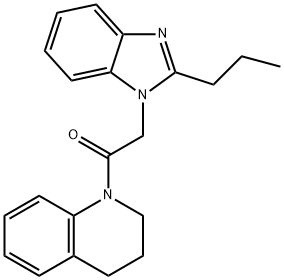 Ethanone, 1-(3,4-dihydro-1(2H)-quinolinyl)-2-(2-propyl-1H-benzimidazol-1-yl)- Structure