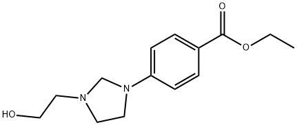 Benzoic acid, 4-[3-(2-hydroxyethyl)-1-imidazolidinyl]-, ethyl ester Structure