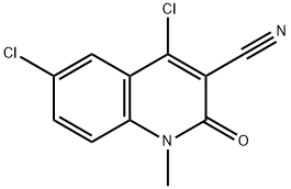 3-Quinolinecarbonitrile, 4,6-dichloro-1,2-dihydro-1-methyl-2-oxo- Structure