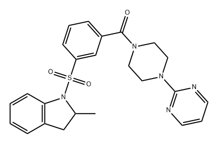 Methanone, [3-[(2,3-dihydro-2-methyl-1H-indol-1-yl)sulfonyl]phenyl][4-(2-pyrimidinyl)-1-piperazinyl]- 구조식 이미지