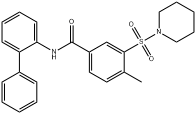 Benzamide, N-[1,1'-biphenyl]-2-yl-4-methyl-3-(1-piperidinylsulfonyl)- Structure