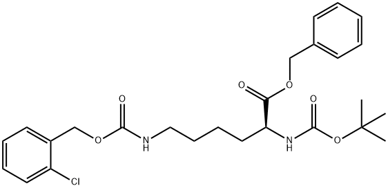 L-Lysine, N6-[[(2-chlorophenyl)methoxy]carbonyl]-N2-[(1,1-dimethylethoxy)carbonyl]-, phenylmethyl ester 구조식 이미지