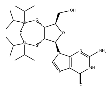 Guanosine, 2',3'-O-[1,1,3,3-tetrakis(1-methylethyl)-1,3-disiloxanediyl]- (9CI) 구조식 이미지