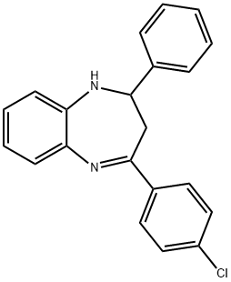 1H-1,5-Benzodiazepine, 4-(4-chlorophenyl)-2,3-dihydro-2-phenyl- Structure