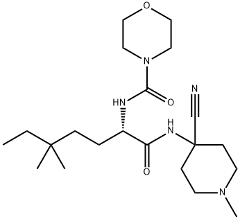 N-[(1S)-1-[[(4-Cyano-1-methyl-4-piperidinyl)amino]carbonyl]-4,4-dimethylhexyl]-4-morpholinecarboxamide Structure