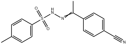 Benzenesulfonic acid, 4-methyl-, 2-[1-(4-cyanophenyl)ethylidene]hydrazide 구조식 이미지