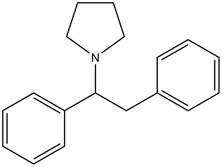 Pyrrolidine, 1-(1,2-diphenylethyl)-, (-)- Structure