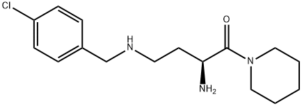 1-Butanone, 2-amino-4-[[(4-chlorophenyl)methyl]amino]-1-(1-piperidinyl)-, (2S)- Structure