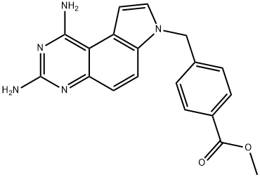 Benzoic acid, 4-[(1,3-diamino-7H-pyrrolo[3,2-f]quinazolin-7-yl)methyl]-, methyl ester Structure