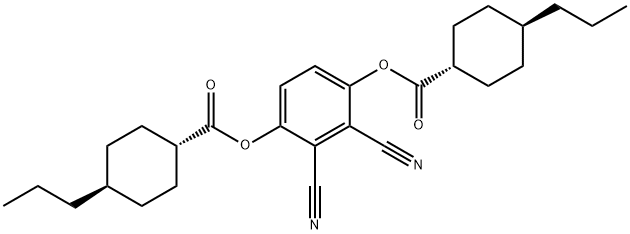 Cyclohexanecarboxylic acid, 4-propyl-, 1,1'-(2,3-dicyano-1,4-phenylene) ester, (trans,trans)- Structure