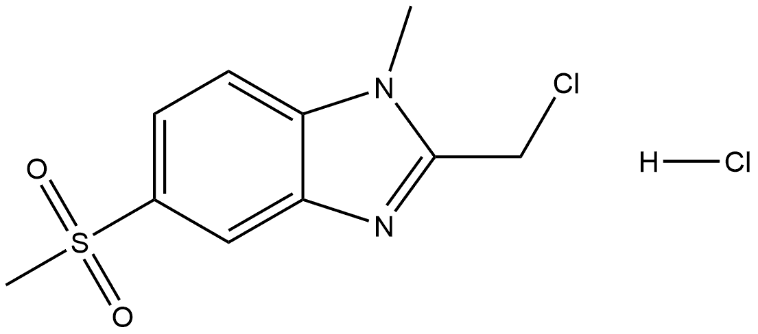 2-(chloromethyl)-1-methyl-5-methylsulfonylbenzimidazole Hydrochloride Structure