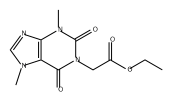 1H-Purine-1-acetic acid, 2,3,6,7-tetrahydro-3,7-dimethyl-2,6-dioxo-, ethyl ester 구조식 이미지