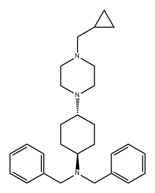 Benzenemethanamine, N-[trans-4-[4-(cyclopropylmethyl)-1-piperazinyl]cyclohexyl]-N-(phenylmethyl)- Structure