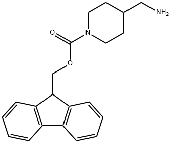 1-Piperidinecarboxylic acid, 4-(aminomethyl)-, 9H-fluoren-9-ylmethyl ester Structure