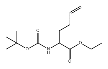 5-Hexenoic acid, 2-[[(1,1-dimethylethoxy)carbonyl]amino]-, ethyl ester 구조식 이미지