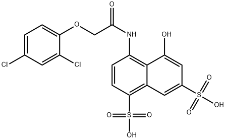 1,7-Naphthalenedisulfonic acid, 4-[[2-(2,4-dichlorophenoxy)acetyl]amino]-5-hydroxy- Structure