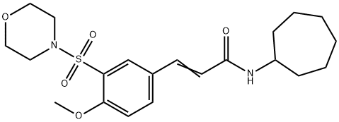 2-Propenamide, N-cycloheptyl-3-[4-methoxy-3-(4-morpholinylsulfonyl)phenyl]- Structure